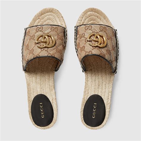 Gucci Women's GG matelassé canvas espadrille sandal